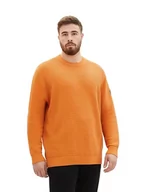Swetry męskie - TOM TAILOR Sweter męski plus size, 32243 – Tomato Cream Orange, 3XL Duże Rozmiary - miniaturka - grafika 1