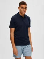 Koszulki męskie - Selected Homme Polo 16087839 Granatowy Regular Fit - miniaturka - grafika 1