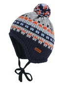 Czapeczki dla niemowląt - MaxiMo Wełniana czapka w kolorze granatowym ze wzorem - miniaturka - grafika 1