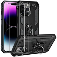 Etui i futerały do telefonów - zestaw ochronny 2 w 1 dla Apple iPhone 11 Pro Max składa się z 2x szklanej osłony ekranu 9H i 1x silikonowego etui w kolorze czarnym - miniaturka - grafika 1