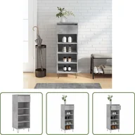 Szafki na buty - The Living Store Szafka na buty betonowa szara 40x36x105 cm materiał drewnopochodny - miniaturka - grafika 1
