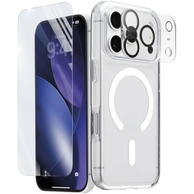 Etui CELLULARLINE 360 do Apple iPhone 17 Pro Max/18 Pro Max Przezroczysty + szkło hartowane + nakładka na obiektywy