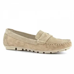 Beżowe mokasyny zamszowe CARINII - Carinii - Mokasyny damskie - miniaturka - grafika 1