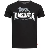 Koszulki męskie - Lonsdale Męski t-shirt Bulverhythe, czarny/biały/szary., XL - miniaturka - grafika 1