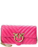 Torebki damskie - Pinko Love One Wallet C Sheep Frędzle Chevron, Torba Damska, N17Q_Pink Antique Gold, N17q_pink Pinko-antique Gold - miniaturka - grafika 1