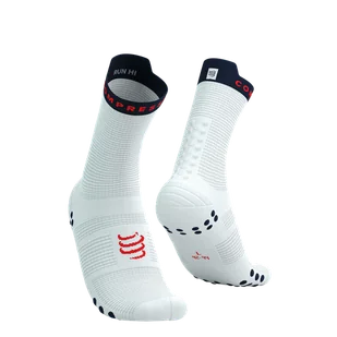 COMPRESSPORT Skarpetki do biegania wysokie ProRacing Socks V4 white/blues - Skarpetki sportowe męskie - miniaturka - grafika 1