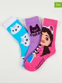 Skarpetki dla dzieci - Gabby's Dollhouse Skarpety (3 pary) "Gabby's Dollhouse" w kolorze różowo-fioletowo-niebieskim - miniaturka - grafika 1