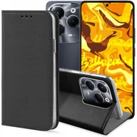 Etui i futerały do telefonów - ETUI Z KLAPKĄ DO INFINIX HOT 40 PRO CZARNE ZAMYKANE MAGNETYCZNE KABURA CASE - miniaturka - grafika 1