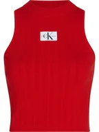 Koszulki i topy damskie - Calvin Klein Top w kolorze czerwonym - miniaturka - grafika 1