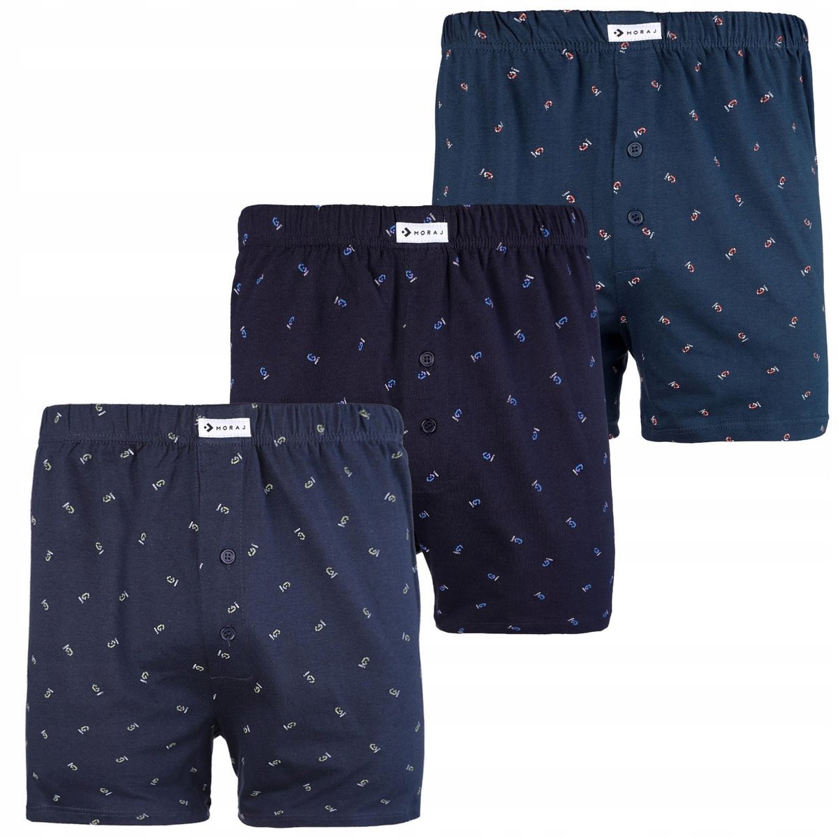Bokserki Męskie Luźne Bawełniane 100% Gładkie KLASYCZNE KOLOROWE MORAJ - XL