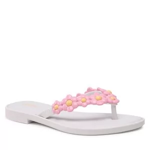 Klapki i japonki damskie - Japonki Melissa - Flip Flop Spring Ad 33715 White/Pink AL237 - grafika 1