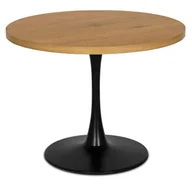 Stoły - Stół Okrągły Do Salonu Jadalni Kuchni Loftowy Kuchenny Dąb Złoty LINO Ø100 - miniaturka - grafika 1