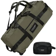 Torebki damskie - Stover Torba podróżna na kółkach 80 l, bardzo duża, 80 cm, trwała, podróżna, wytrzymała, składana, zwijana konstrukcja z paskami na ramię - użyj jako bagaż lub plecak dla mężczyzn/kobiet, ZIELONY - miniaturka - grafika 1