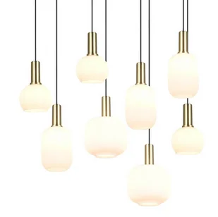 Kaskadowa lampa zwis DIVA 319800808 Trio do salonu bańki czarny złoty biały - Lampy sufitowe - miniaturka - grafika 1