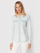 Koszule damskie - Guess Koszula jeansowa W2GH75 D4NA0 Niebieski Regular Fit - miniaturka - grafika 1