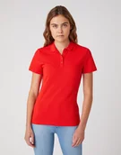 Koszulki i topy damskie - DAMSKI T-SHIRT WRANGLER POLO FLAME RED W7Q1-K4-R06 112132076 - Wrangler - miniaturka - grafika 1