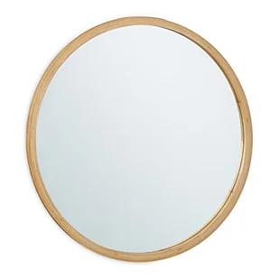 Relaxdays okrągłe lustro ścienne, bambusowa rama, dekoracja, średnica : 61 cm, do łazienki, garderoby, wejścia, natury - Lustra - miniaturka - grafika 1