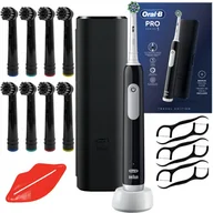Końcówki do szczoteczek elektrycznych - Szczoteczka Oral-B Pro 1 Czarna + etui black + 8x końcówki black - miniaturka - grafika 1