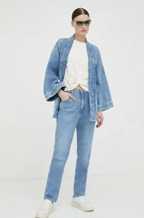 Wrangler jeansy Walker damskie kolor niebieski - Spodnie damskie - miniaturka - grafika 1