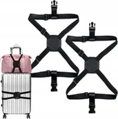 Akcesoria podróżnicze - PASEK DO BAGAŻU X2 PAS KRZYŻOWY DO WALIZKI MOCNY ZAMYKANY REGULOWANY - miniaturka - grafika 1