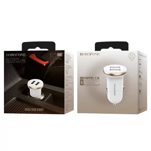Borofone - ładowarka samochodowa 2x USB, biały - Ładowarki do telefonów - miniaturka - grafika 3
