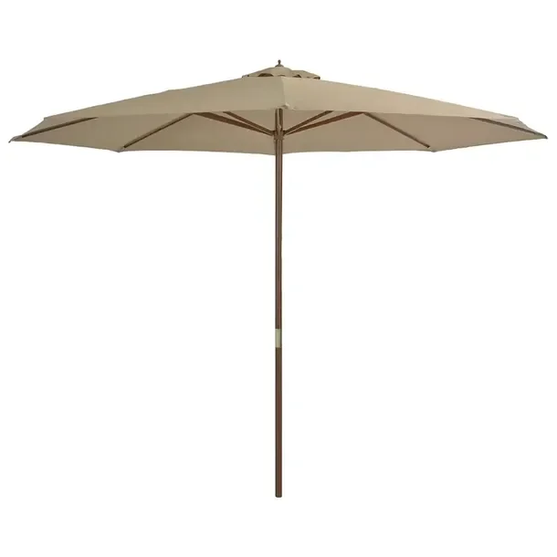 Parasol ogrodowy UV, poliester, szarobrązowy, 350x240 cm, śr. słupka 48