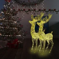 Oświetlenie świąteczne - vidaXL Renifery z akrylu XXL, 2 szt., 250 ciepłych białych LED, 180 cm - miniaturka - grafika 1
