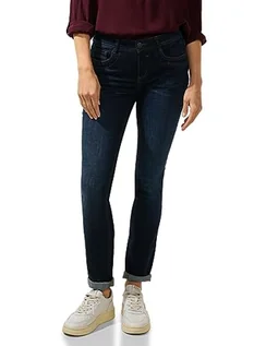 Spodnie damskie - Street One Damskie spodnie jeansowe Casual, Dark Indigo Used Wash, 33W / 30L - grafika 1