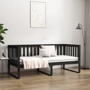 Lumarko Łóżko dzienne, czarne, 90x190 cm, lite drewno sosnowe - Łóżka - miniaturka - grafika 5