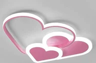 Lampy sufitowe - Lampa sufitowa LED w kształcie serca do sypialni, pokoju dziecięcego, z pilotem (różowa) - miniaturka - grafika 1