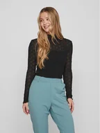 Bluzki damskie - Vila Bluzka 14088387 Czarny Slim Fit - miniaturka - grafika 1