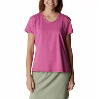 Koszule damskie - Koszulka damska Columbia SUN TREK SS Tee wild fuchsia - grafika 1