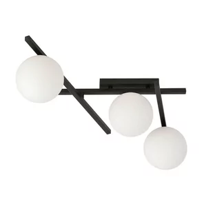 Emibig Lighting czarny krótki żyrandol białe klosze SMART 3 BLACK/OPAL 1103/3 nowoczesna lampa sufitowa czarno-biała do sufitu 1103/3 - Lampy sufitowe - miniaturka - grafika 2