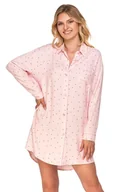 Bielizna nocna - Koszula nocna Viki różowa w kropki 3XL - miniaturka - grafika 1
