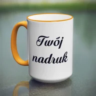 Kubki - Duży kubek XXL z pomarańczowym uszkiem z Twoim nadrukiem - miniaturka - grafika 1