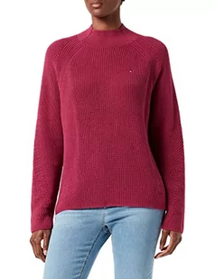 Tommy Hilfiger Damski sweter Hayana Mock-nk, Karmazynowy rubin, XS - Swetry damskie - miniaturka - grafika 1