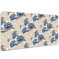 Podkładki na biurko - Duża podkładka na biurko Niebieskie kwiaty 100x50cm, Dywanomat - miniaturka - grafika 1