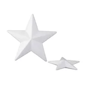 Ozdoby bożonarodzeniowe - Zestaw 2 gwiazd styropianowych 15 x 15 x 2 cm biały - miniaturka - grafika 1