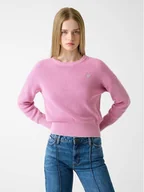 Swetry damskie - Guess Jeans Sweter 180586 Różowy Classic Fit - miniaturka - grafika 1