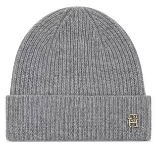 Czapki damskie - Czapka Tommy Hilfiger Cashmere Chic Beanie AW0AW15321 Medium Grey Heather P4A - grafika 1