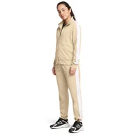 Bluzy damskie - Damski komplet treningowy Under Armour Tricot Tracksuit - beżowy - miniaturka - grafika 1