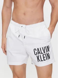 Calvin Klein Swimwear Szorty kąpielowe Medium Drawstring-Nos KM0KM00739 Biały Regular Fit - Kąpielówki męskie - miniaturka - grafika 1