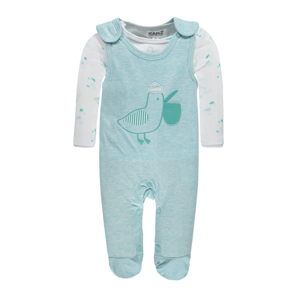 Chłopięcy śpioch + bluzka z długim rękawem, niebieski, rozmiar 50