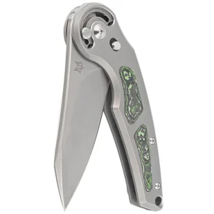Nóż składany Fox Jupiter Gray Titanium/Jungle Wear Fatcarbon, Acid Stonewashed M390 by Denis Simonutti (FX-555 TICF) - Noże - miniaturka - grafika 6
