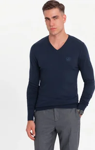 Ombre Clothing Klasyczny sweter męski Caalsann navy XL - Swetry męskie - miniaturka - grafika 1