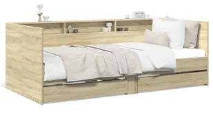 Drewniane łóżko dąb sonoma 90x200 cm T9-R38 - Łóżka - miniaturka - grafika 1