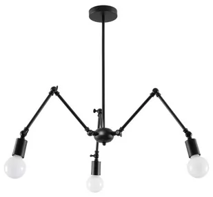Sollux Lighting Lighting czarna lampa sufitowa w stylu loft STARK 3 SL0611 potrójny żyrandol widoczne żarówki pająk SL0611 - Lampy sufitowe - miniaturka - grafika 1