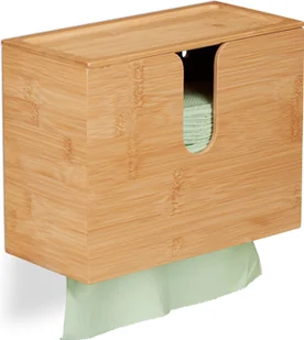 bambusowy podajnik ręczników papierowych relaxdays z pokrywką - Ręczniki - miniaturka - grafika 1