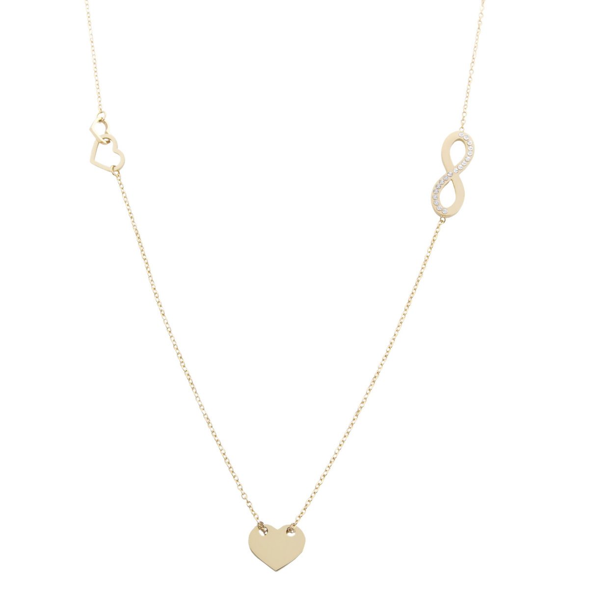 Naszyjnik celebrytka infinity z cyrkoniami złoty stal chirurgiczna / Azana