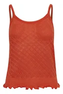 Koszulki i topy damskie - ICHI Damska koszulka IHPAISLEY to koszulka na ramiączkach, 171562/Mandarin Red, M - miniaturka - grafika 1